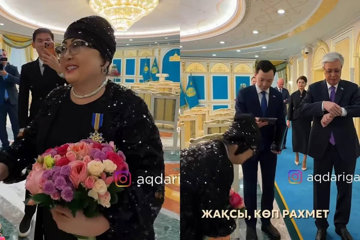 «Аға» деген көңілінен»: Мақпал Жүнісова Президентке сыйлық жасады (ВИДЕО)