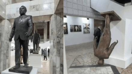 «Тұғырдан құлап бара жатқан Назарбаевтың» мүсінін Мәскеу сатып алды