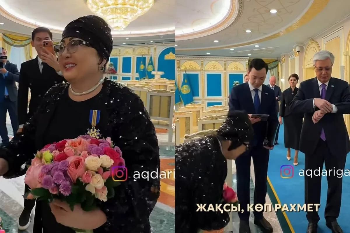 «Аға» деген көңілінен»: Мақпал Жүнісова Президентке сыйлық жасады (ВИДЕО)