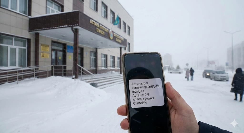 Астанадағы аяз оқушыларды онлайн форматқа ауыстырды