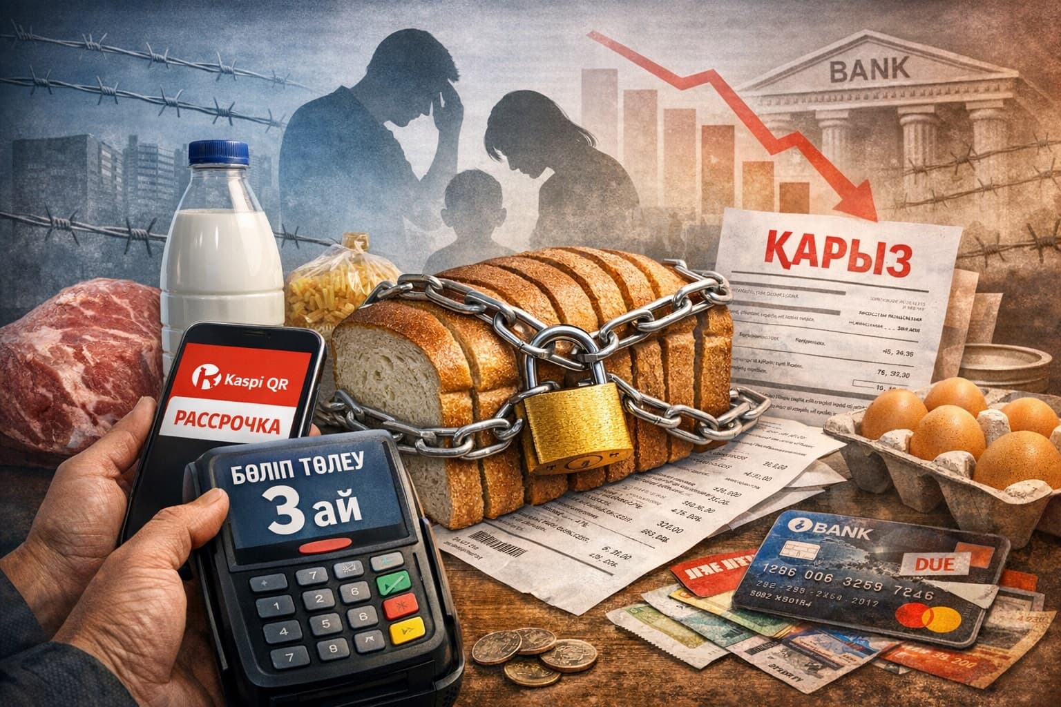 Қарны ашқанның қарызы: қазақстандықтар нанды да бөліп төлейтін жағдайға жетті