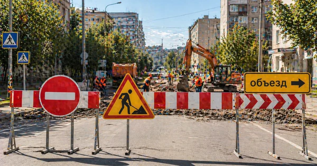 Астанадағы Абай даңғылының бір бөлігі жабылды: жол жөндеу жұмыстары 3 мамырға дейін жалғасады