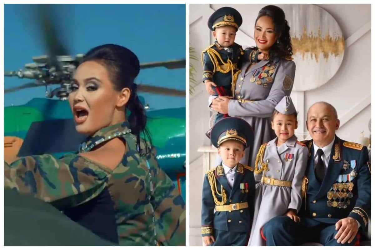 Қорғаныс министрінің әйелі әскери техника мен сарбаздарды жинап бейнебаян түсірген (видео)