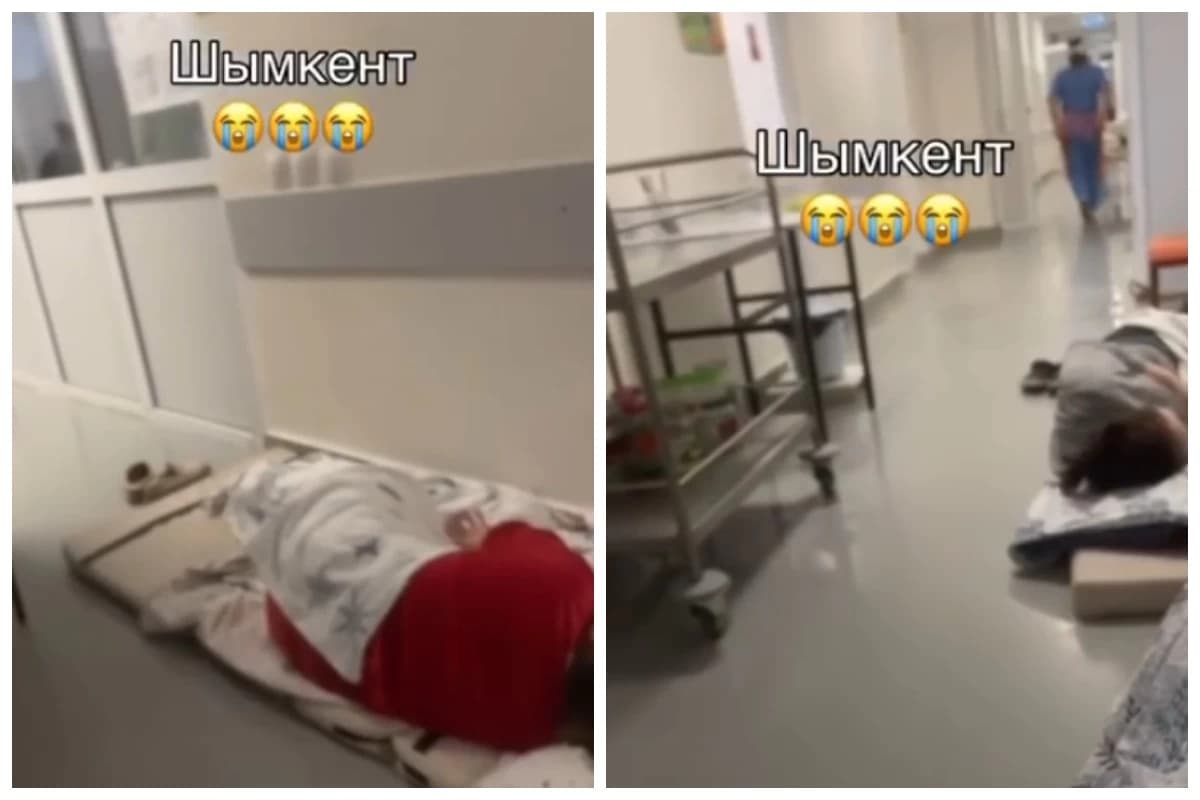 «Тек матрас пен жастық берген»: Шымкенттегі ауруханалардың бірінде орын жетіспей, науқастар дәлізде жатқызған